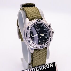 Seiko 1997 AGS Air Diver Kinetic Japan Import 3M22-0A20 36mm Dive Watch